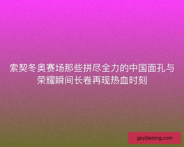 索契冬奥赛场那些拼尽全力的中国面孔与荣耀瞬间长卷再现热血时刻