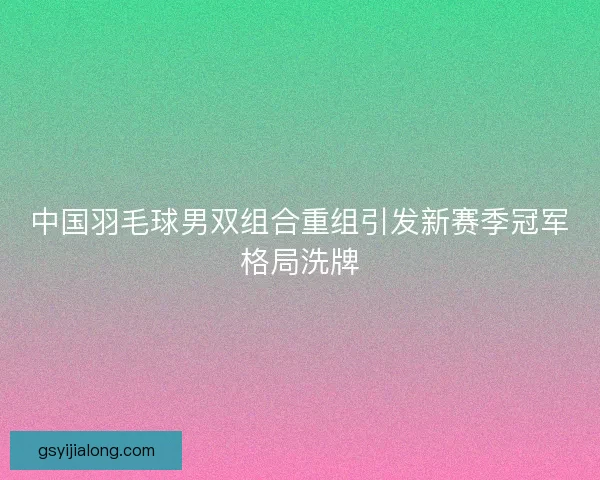 中国羽毛球男双组合重组引发新赛季冠军格局洗牌